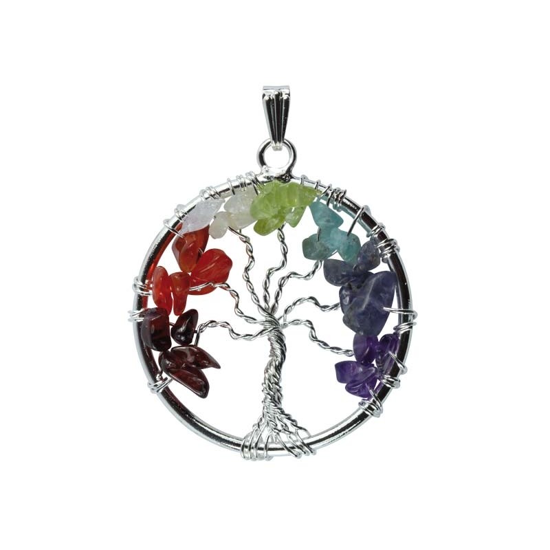 Pendentif arbre de vie 7 chakras
