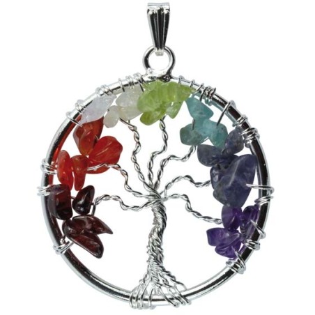 Pendentif arbre de vie 7 chakras